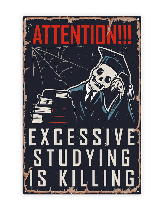 Attentie! Te veel studeren is moordend