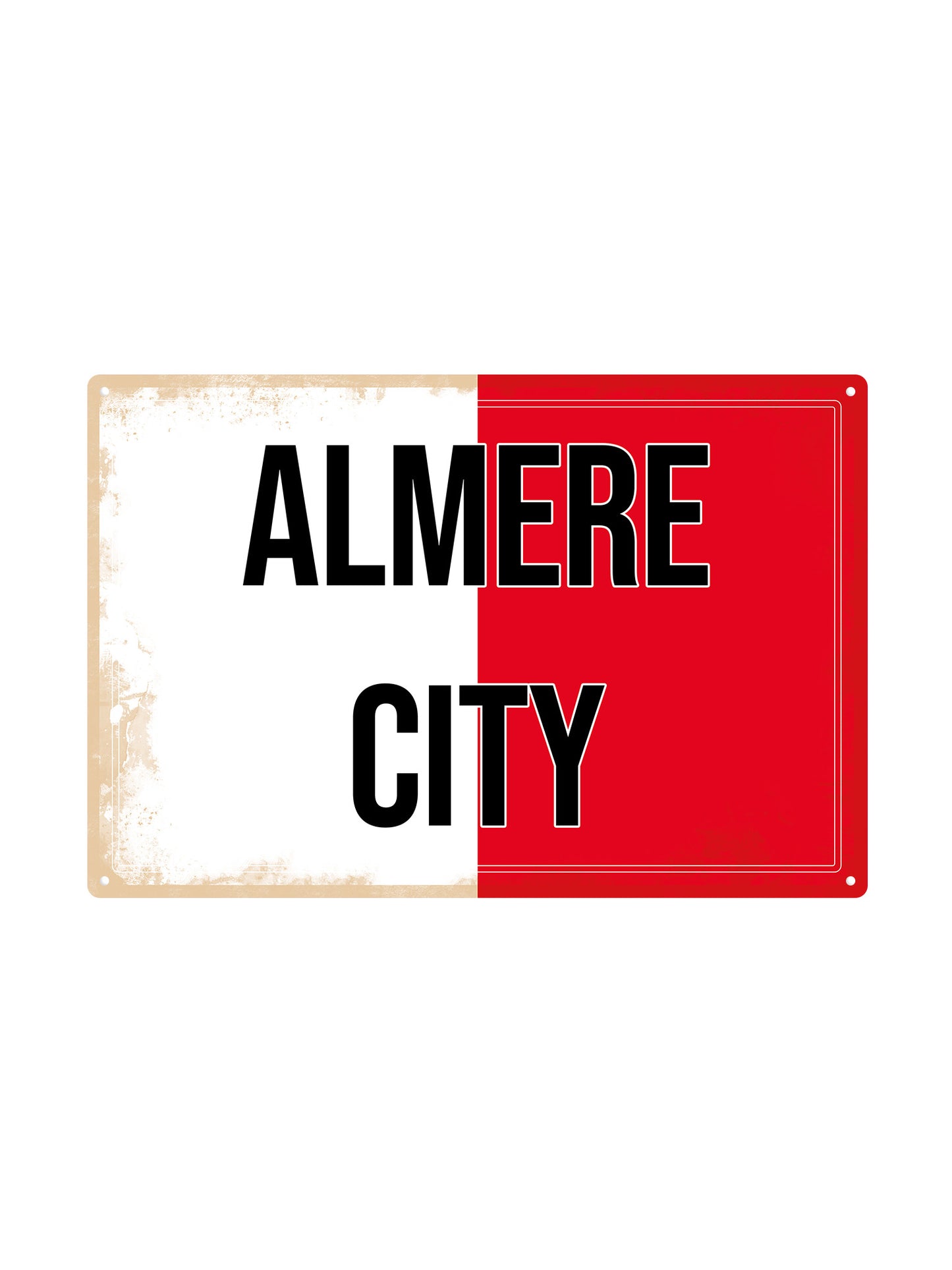 Almere City met eigen tekst - Metalen Wandbord