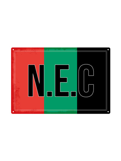 N.E.C. met eigen tekst - Metalen Wandbord