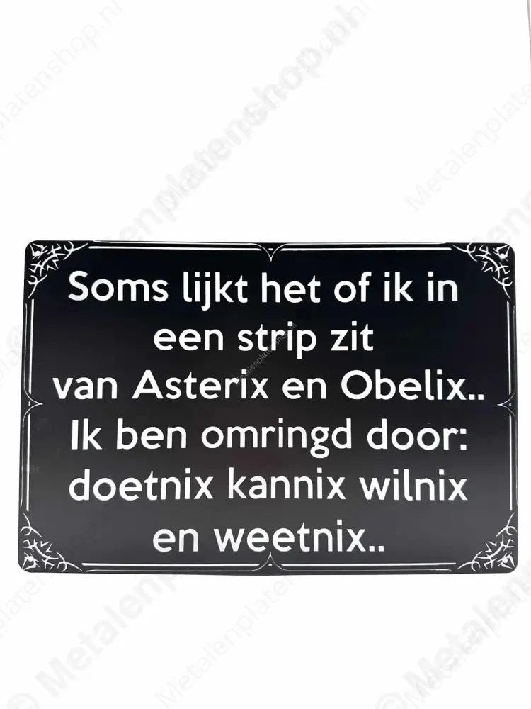 Asterix en Oblix - Metalen Wandbord Metaalbord