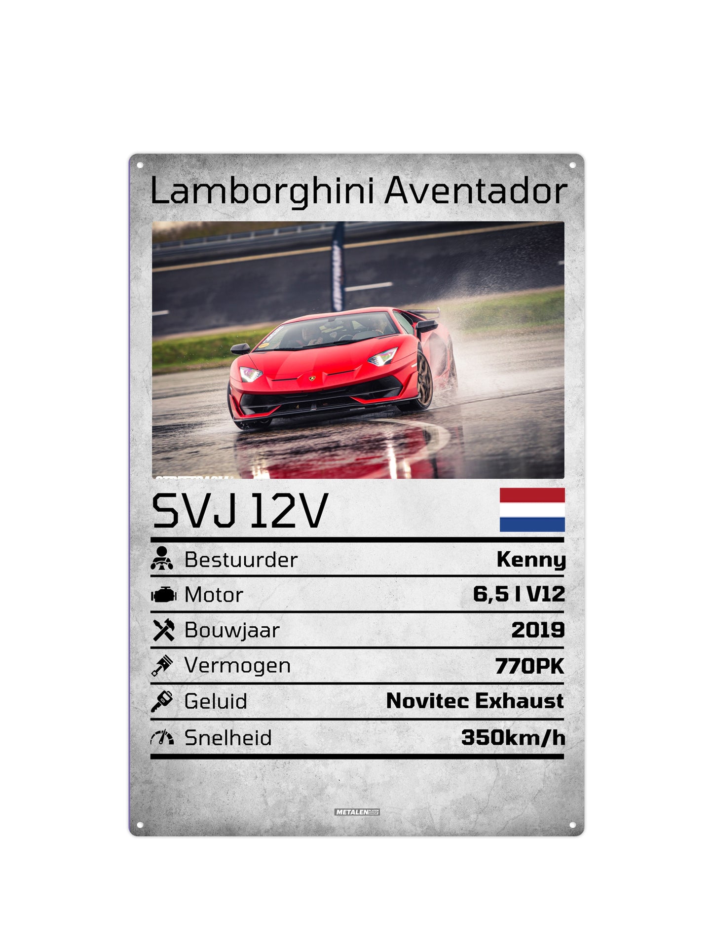 Metal Wall Sign - Own Vehicle Information & Photo