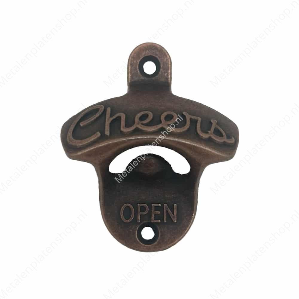 Beer opener - Cheers - Bronze - Metal Wall Sign