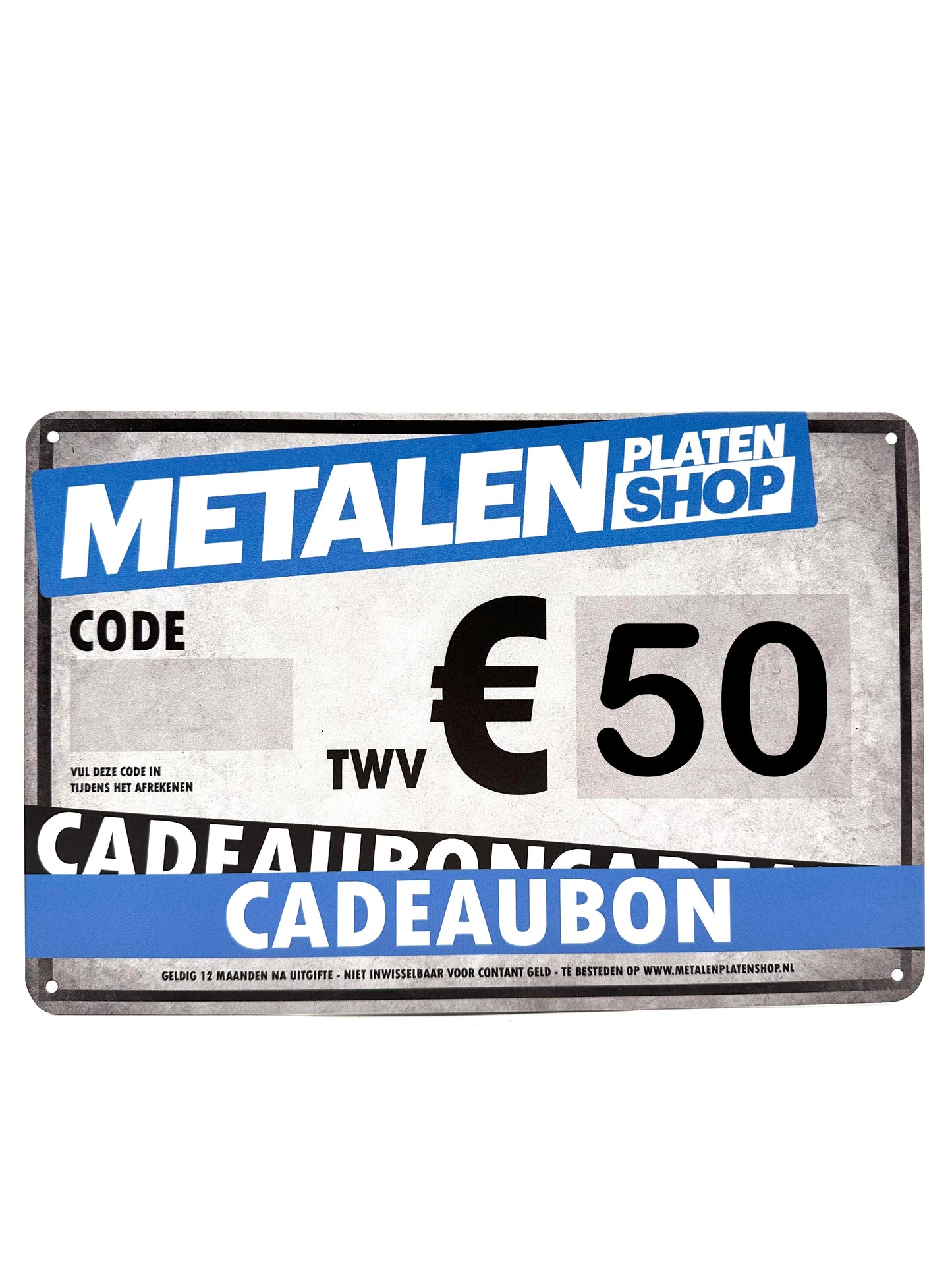 Metalenplatenshop.NL - Gift voucher - Metal wall sign