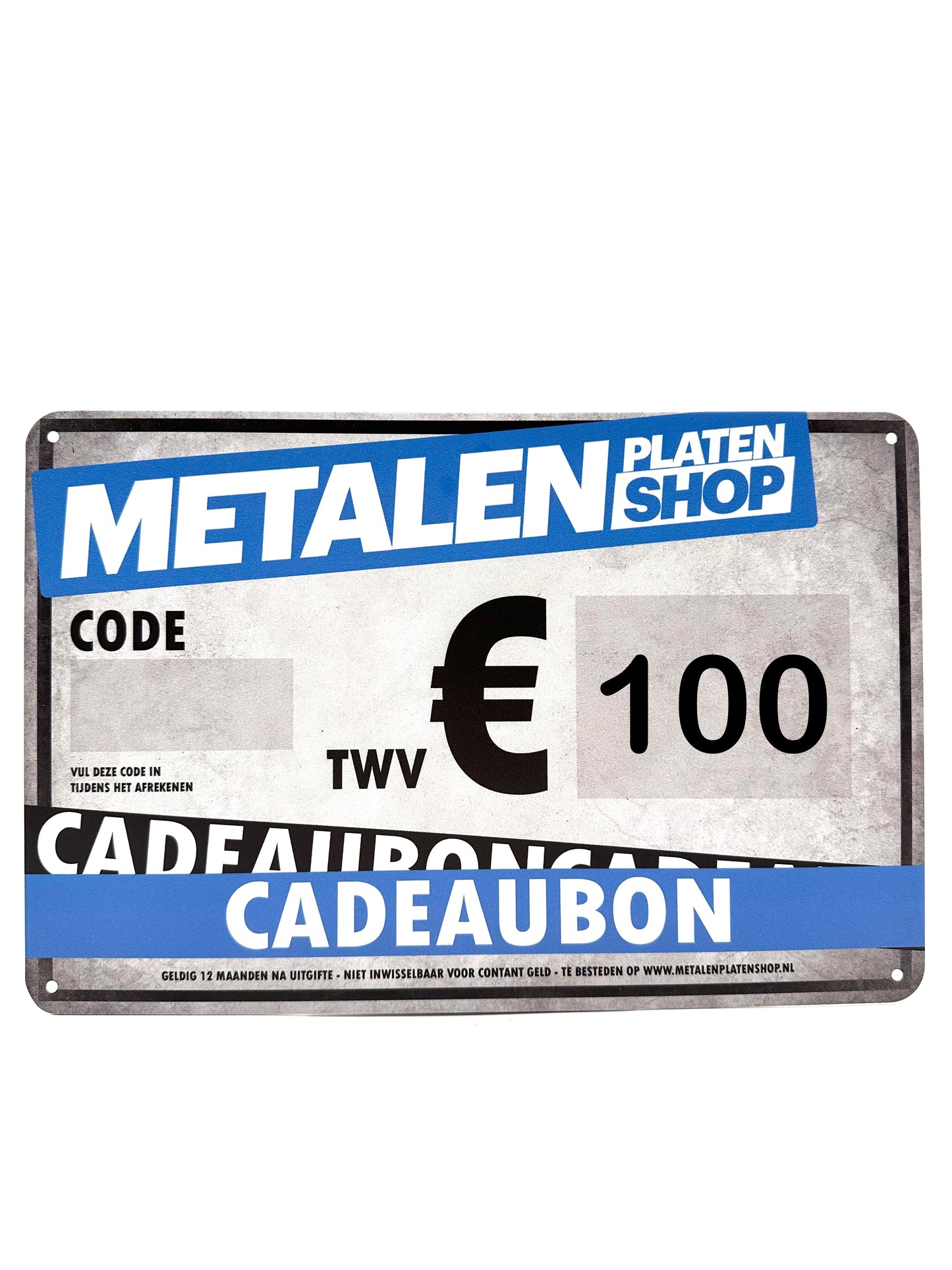 Metalenplatenshop.NL - Gift voucher - Metal wall sign