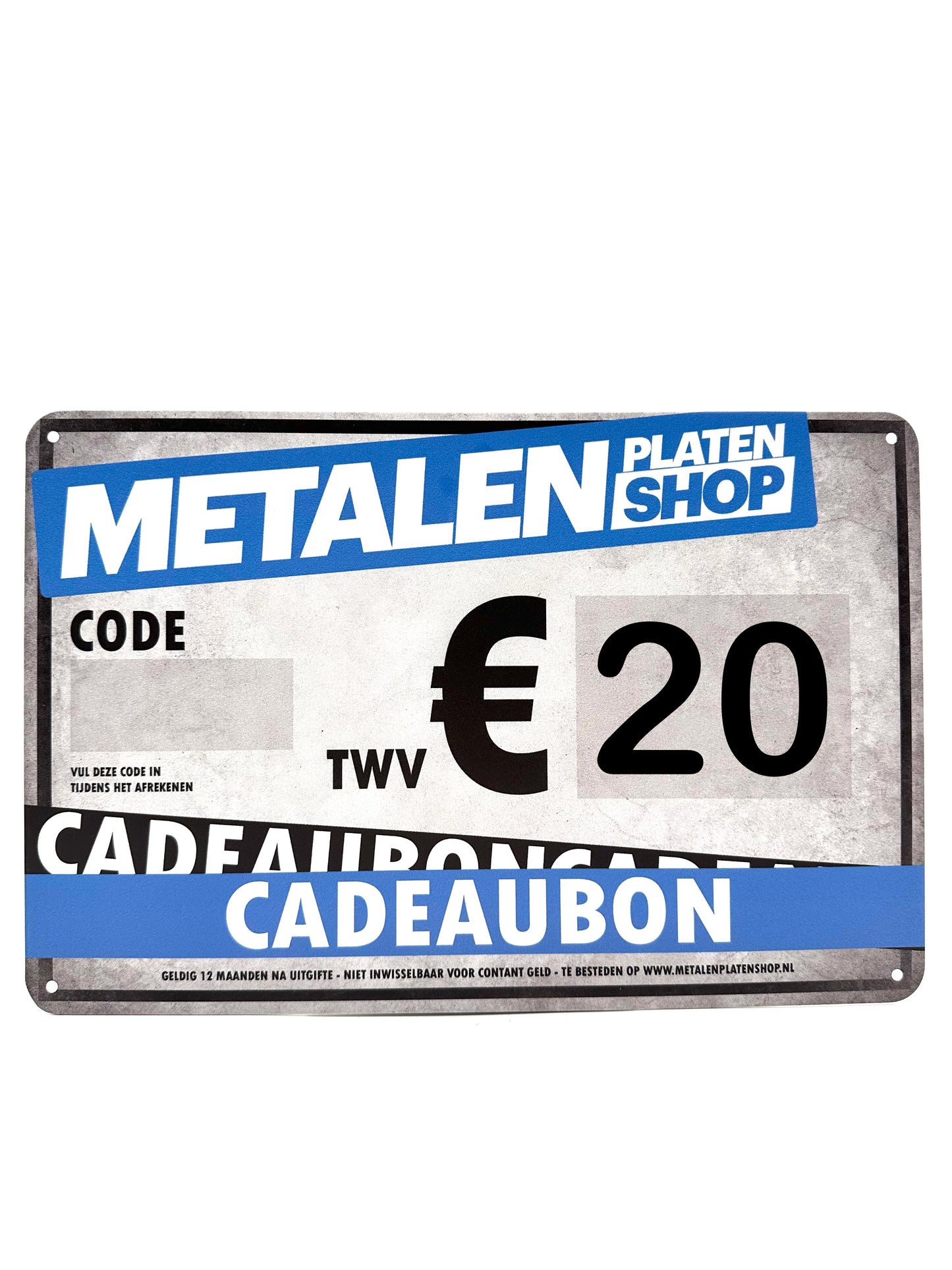 Metalenplatenshop.NL - Gift voucher - Metal wall sign
