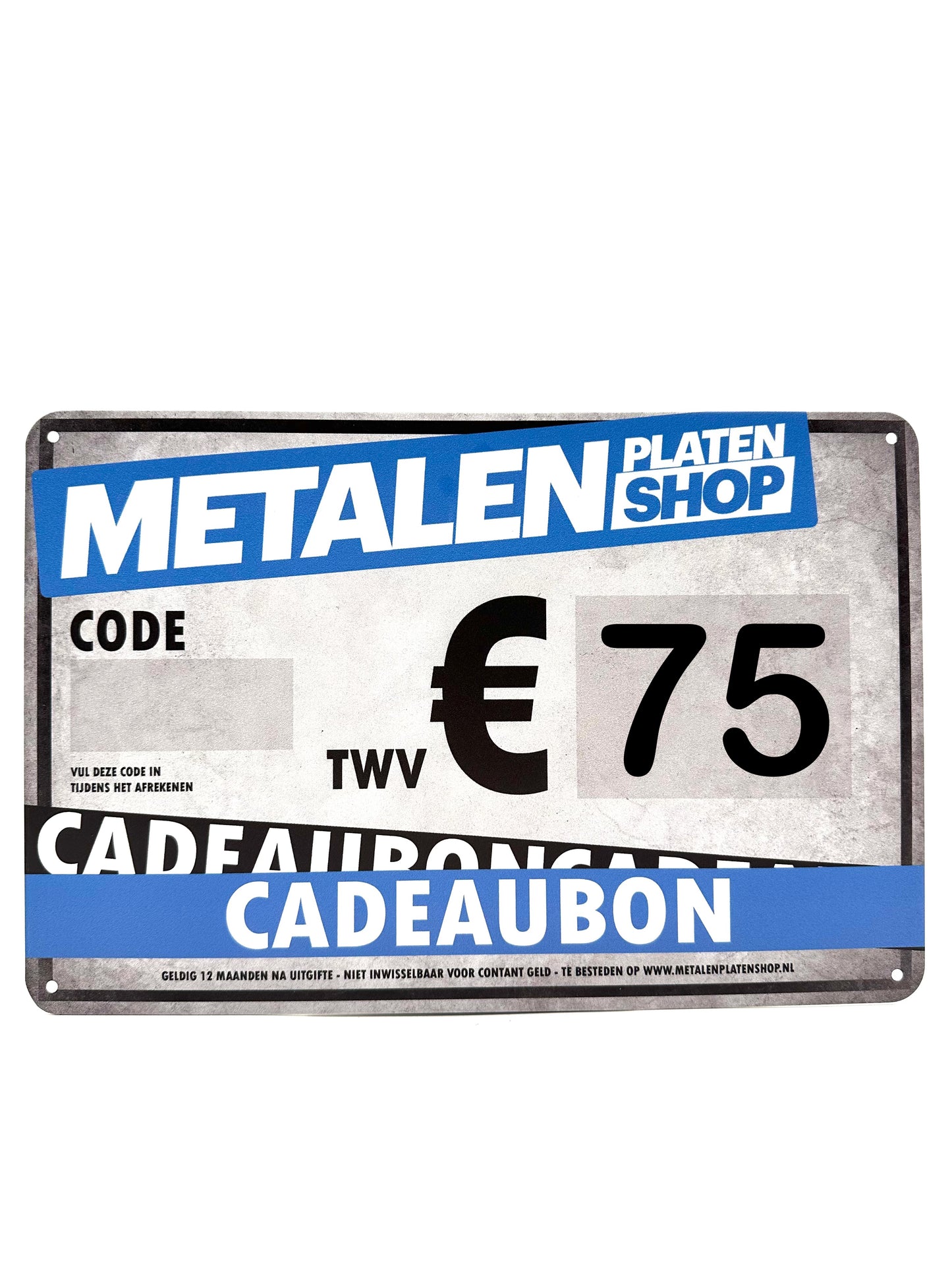 Metalenplatenshop.NL - Gift voucher - Metal wall sign