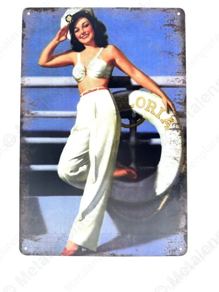 Captain Woman - Metalen Wandbord Metaalbord