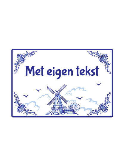 Delfts Blauw met eigen tekst & oranementen