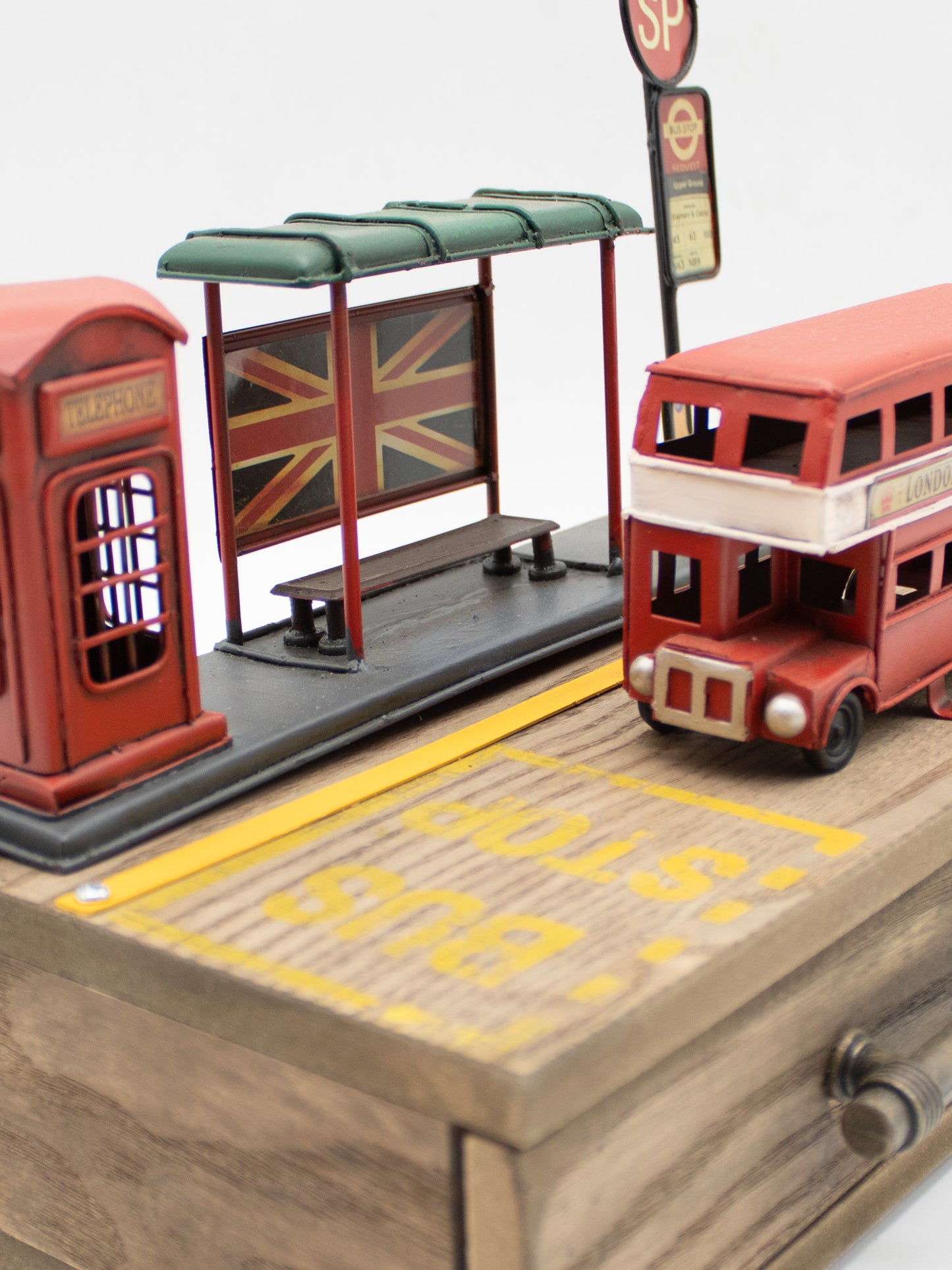 Storage box with drawer - English Bus - 23x16.5cm