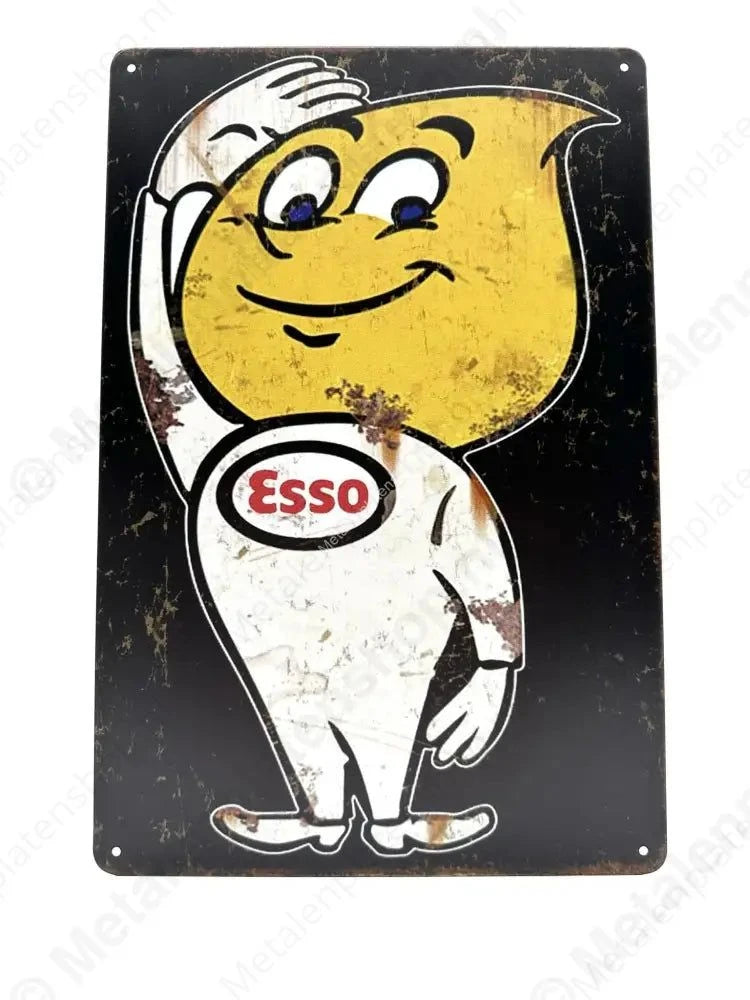 ESSO - Mascotte 1 - Metalen Wandbord Metaalbord