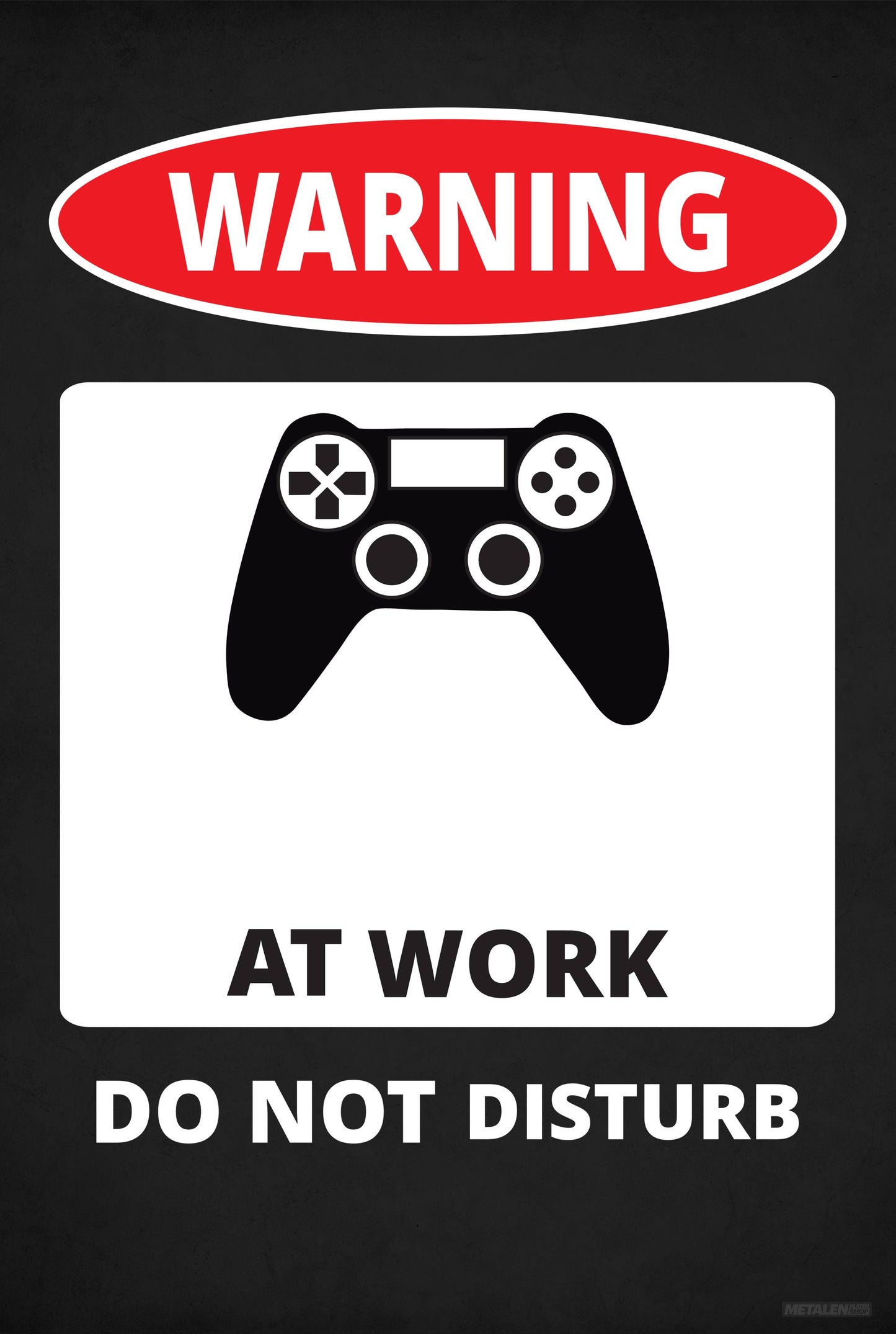 Gamer at Work - Eigener Name - Metall Wandschild