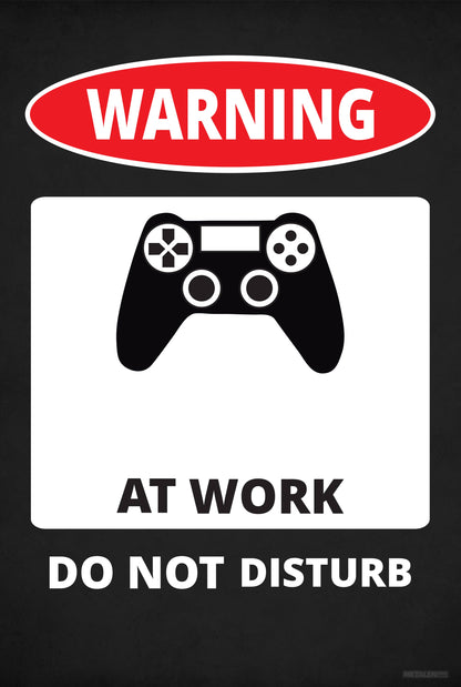 Gamer at Work - Eigener Name - Metall Wandschild