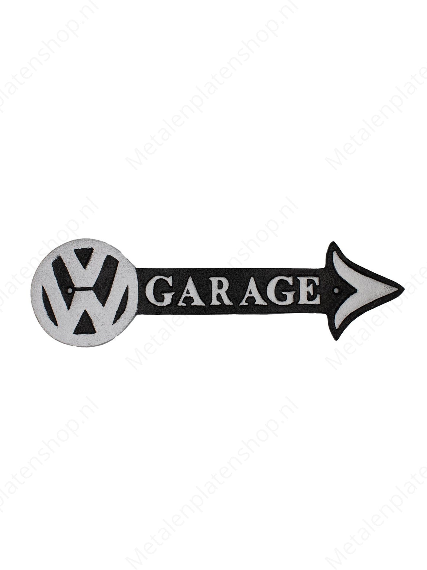 Volkswagen Garage Arrow - Cast Iron Sign - 40x12cm