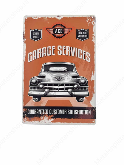 Garage services - Metalen Wandbord