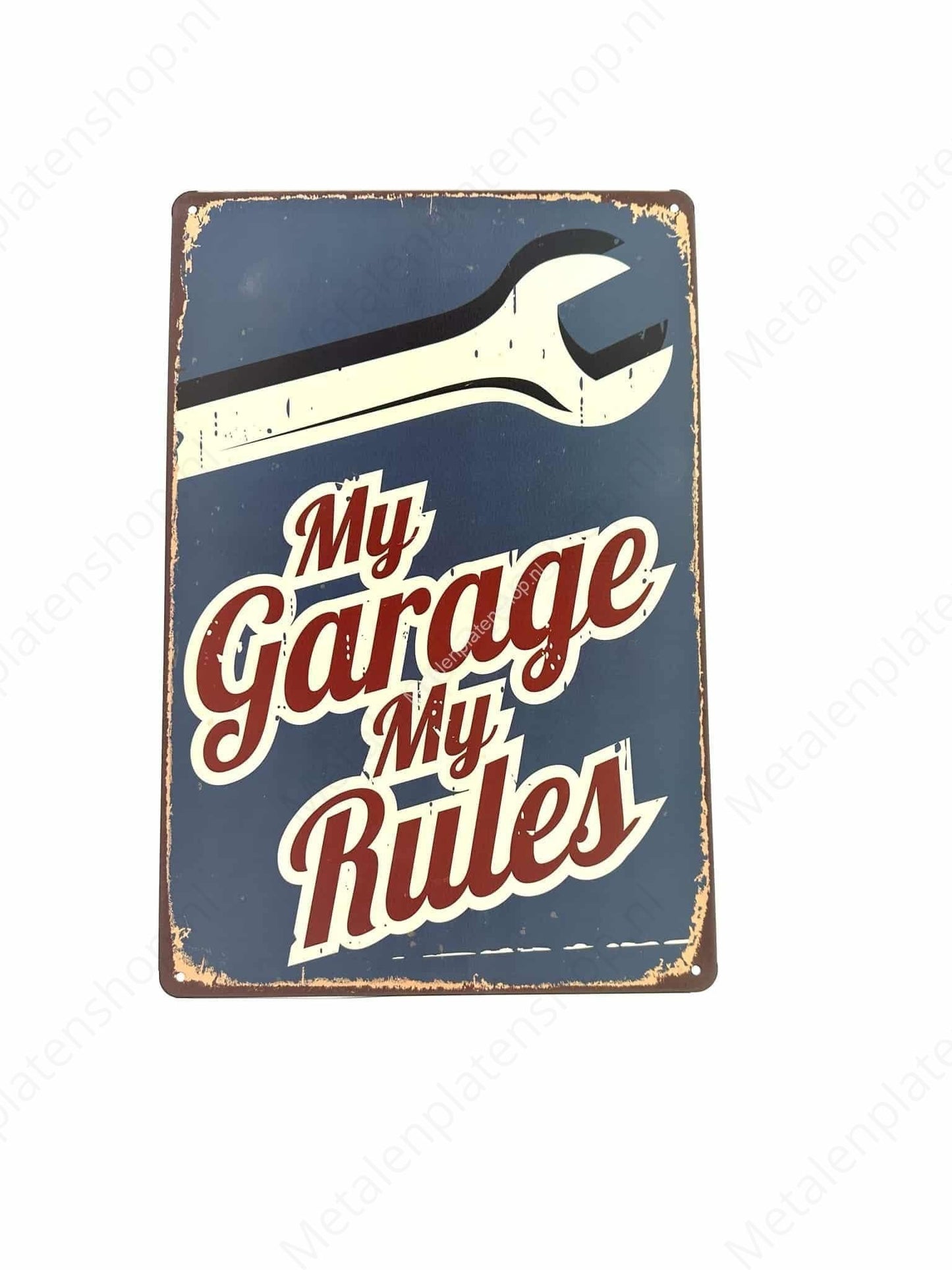 My garage my rules - Metal Wall Sign