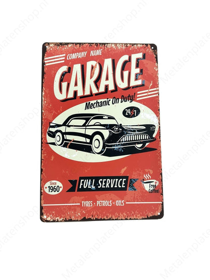 Garage Full service - Metal Wall Sign