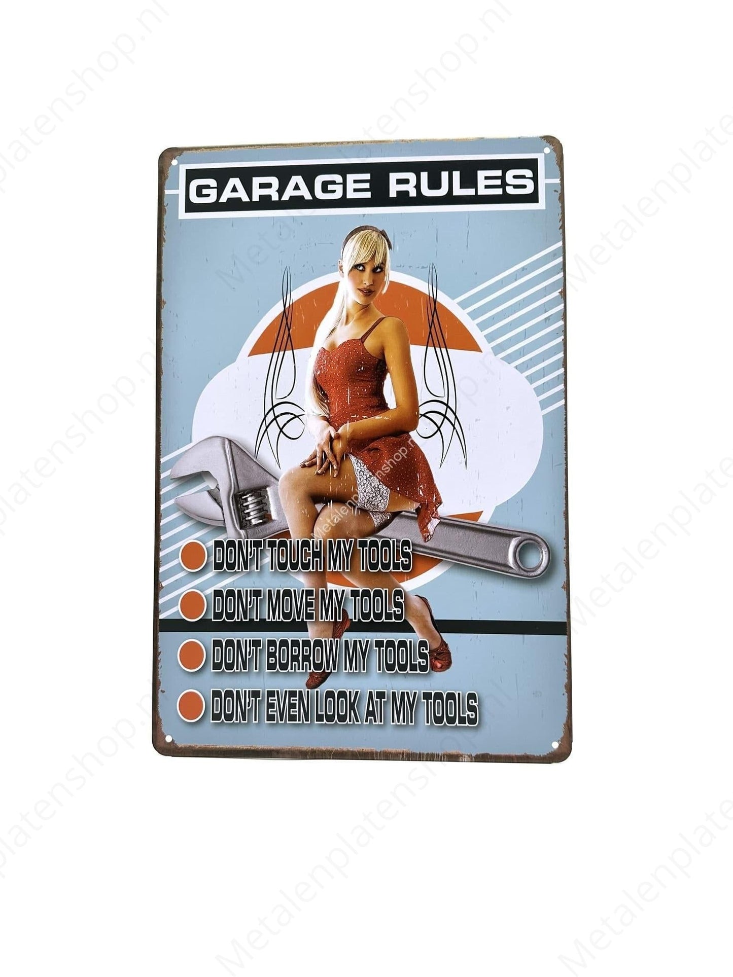 Garage Rules - Metal Wall Sign