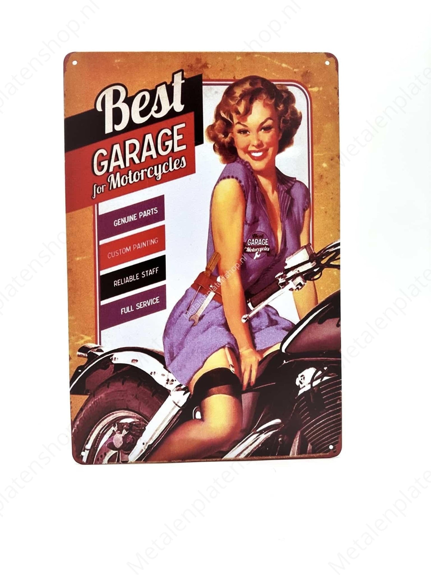 Best Garage For Motorcycles - Motorbike - Metal Wall Sign