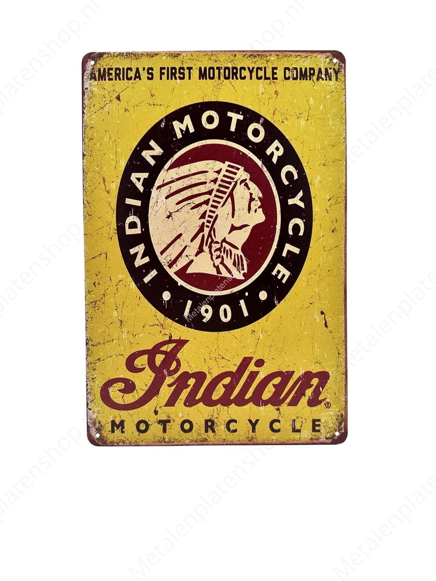 Indian Motorcycle - Motorbike - Metal Wall Sign
