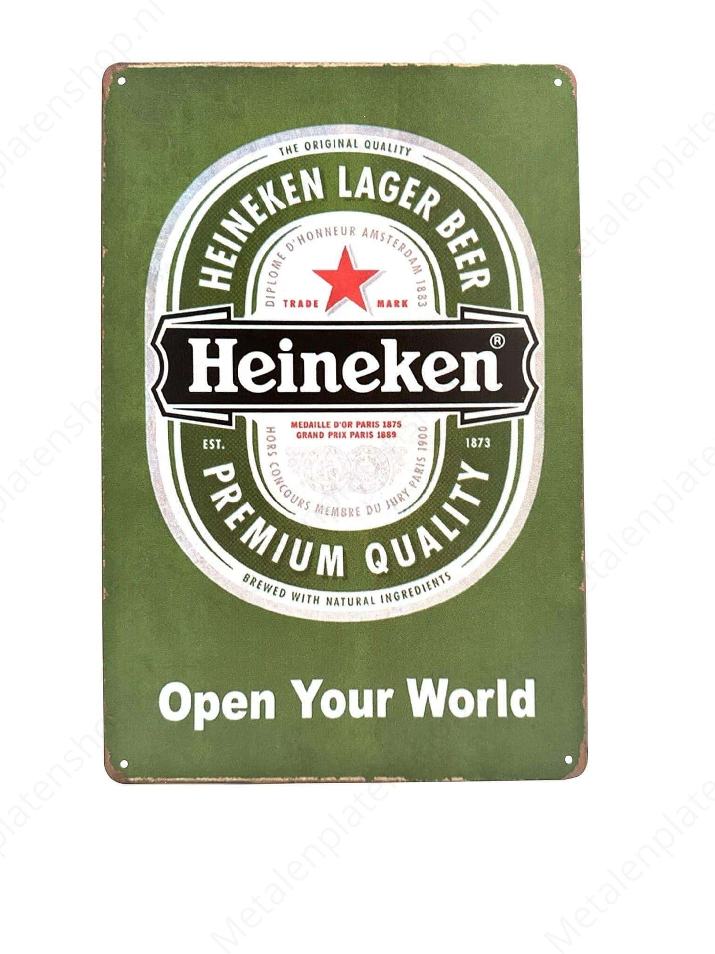 Heineken – Open Your World – Bier – Metallwandschild