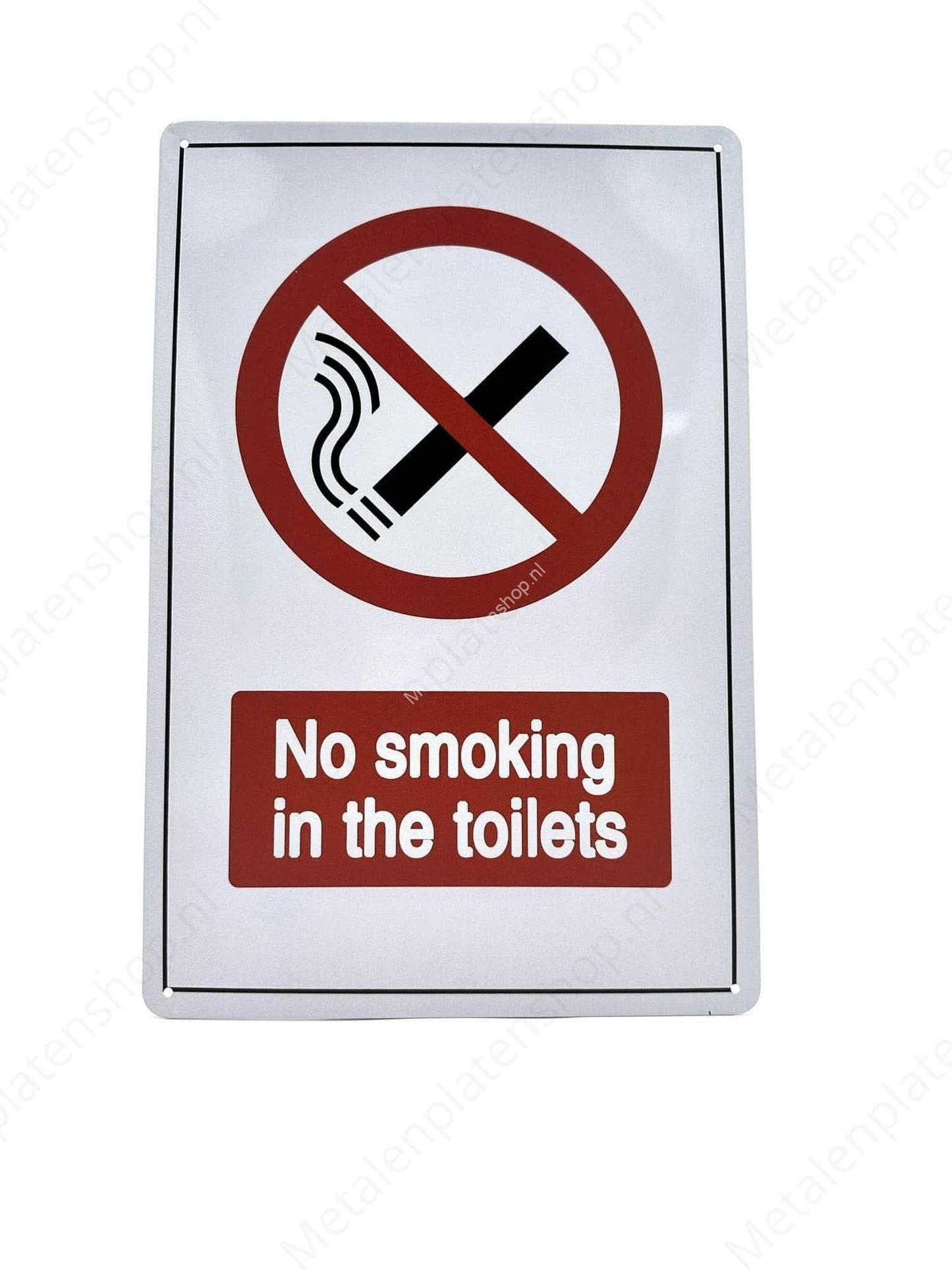Rauchen verboten in den Toiletten - Rauchen verboten - Metall-Wandschild