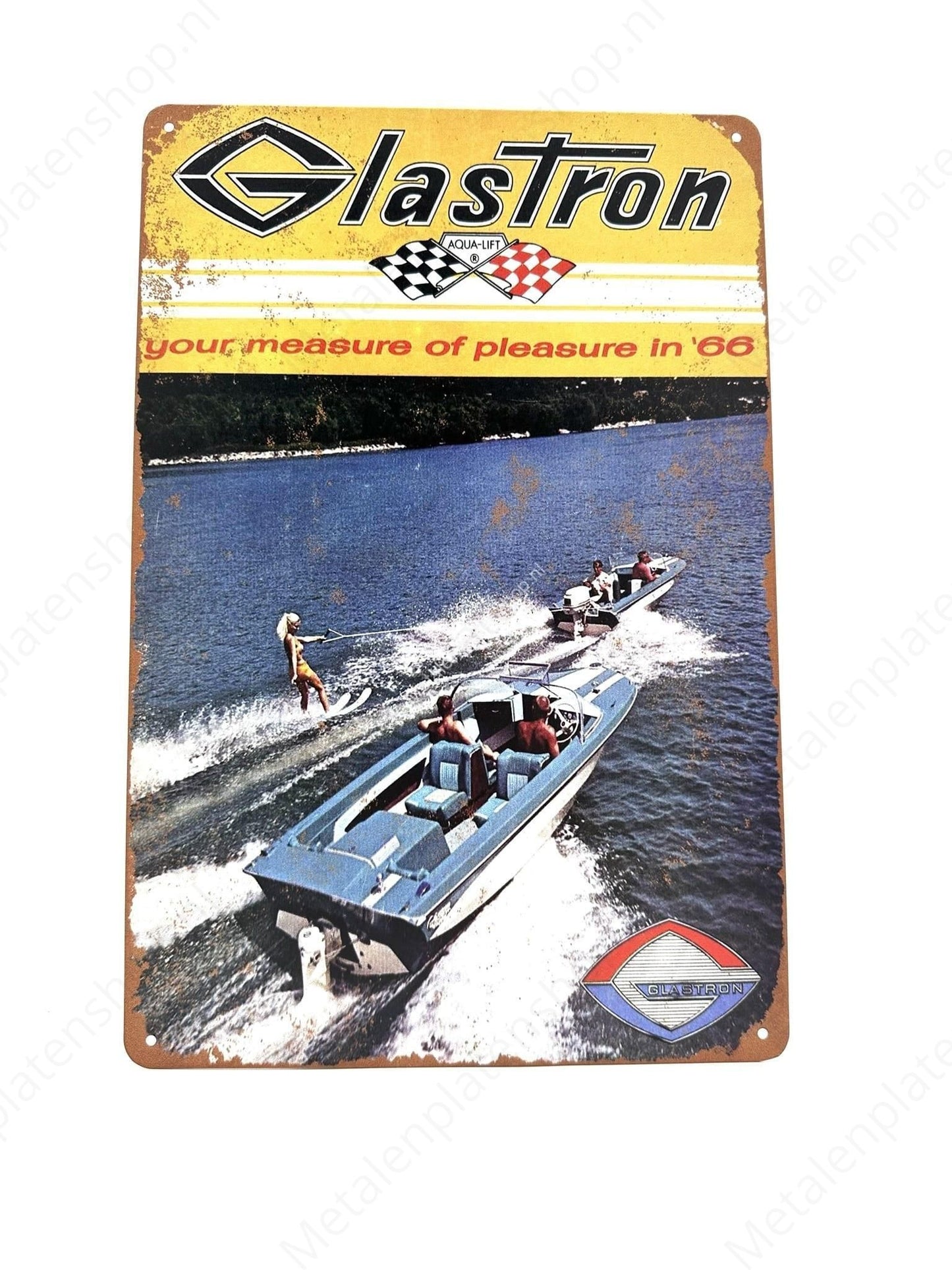GlasTron Race Boat - Metal Wall Sign