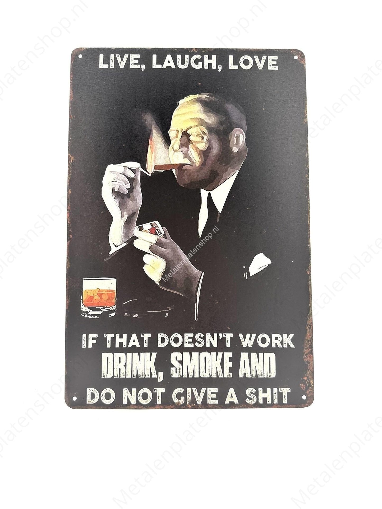 Live, Laugh, Love - Metalen Wandbord