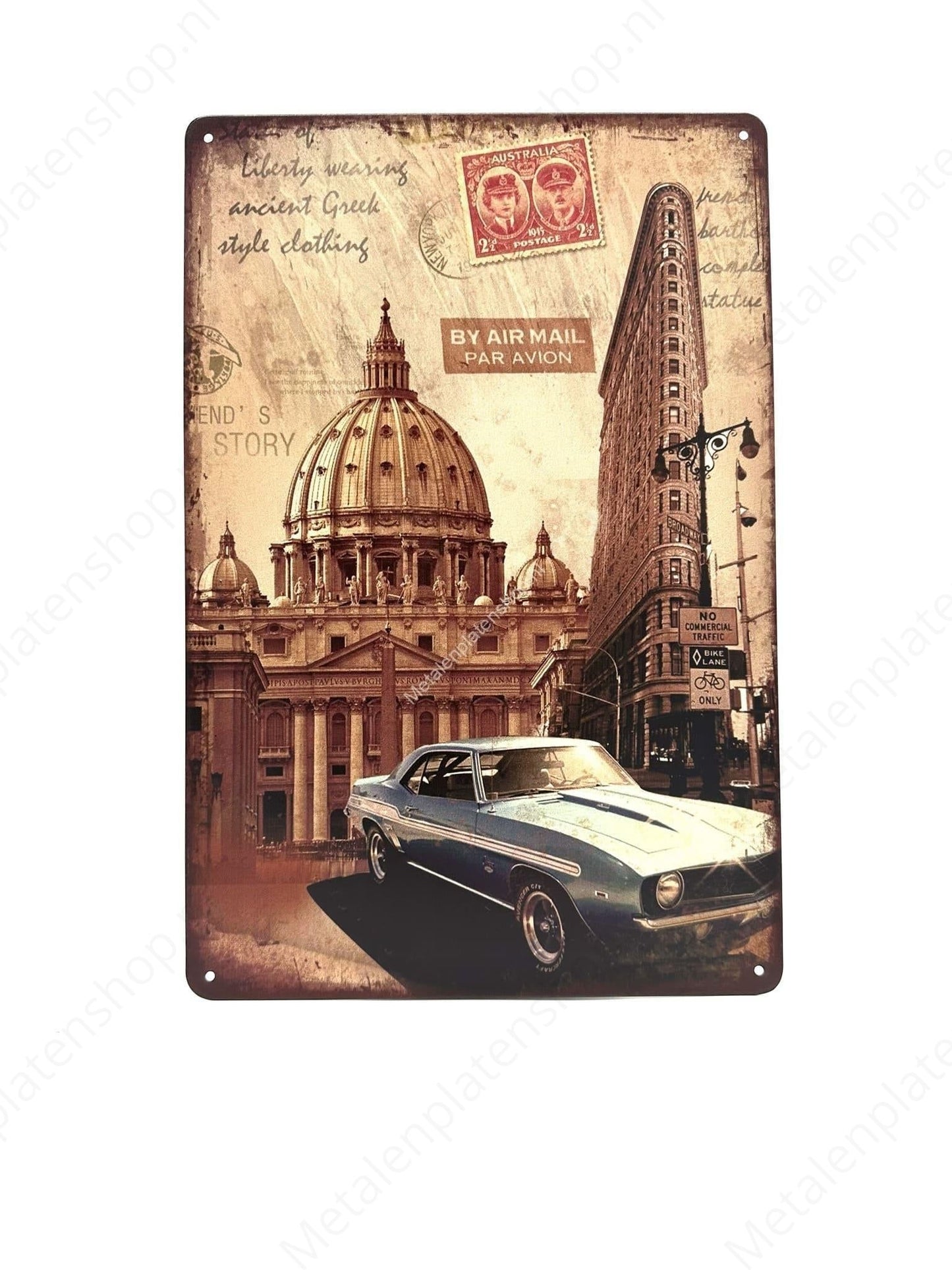 By Air Mail - Metalen Wandbord