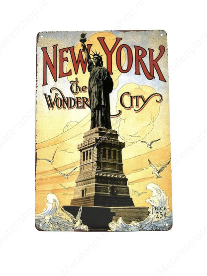 New York - Wonder City - Metal Wall Sign
