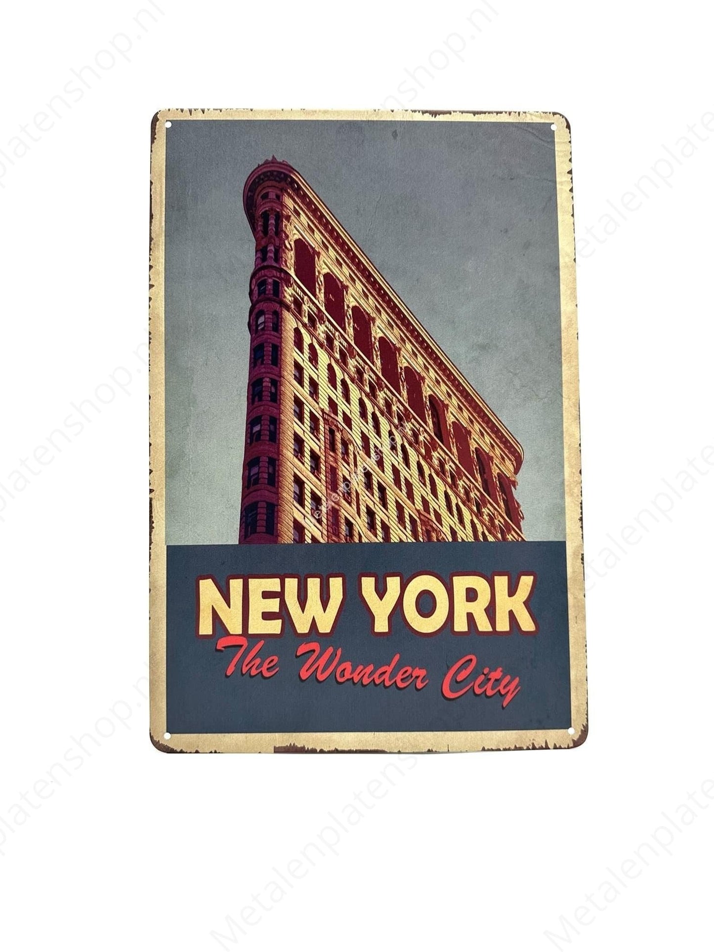 New York - The Wonder City #2 - Metalen Wandbord