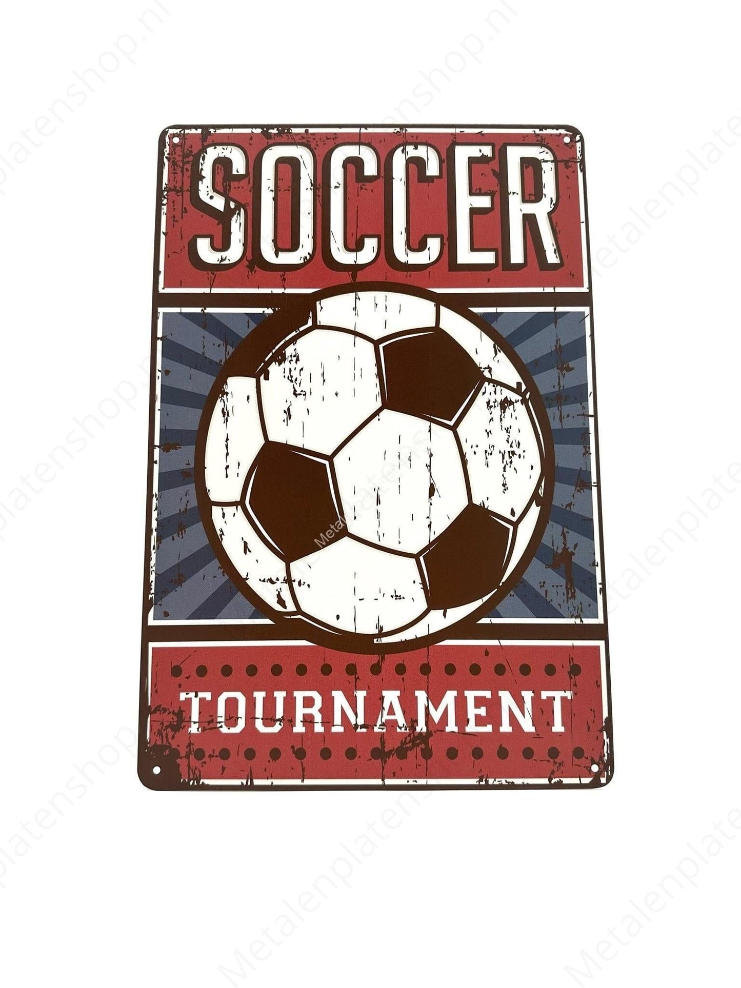Soccer Tournament  - Voetbal #2 - Metalen Wandbord