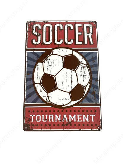 Soccer Tournament  - Voetbal #2 - Metalen Wandbord