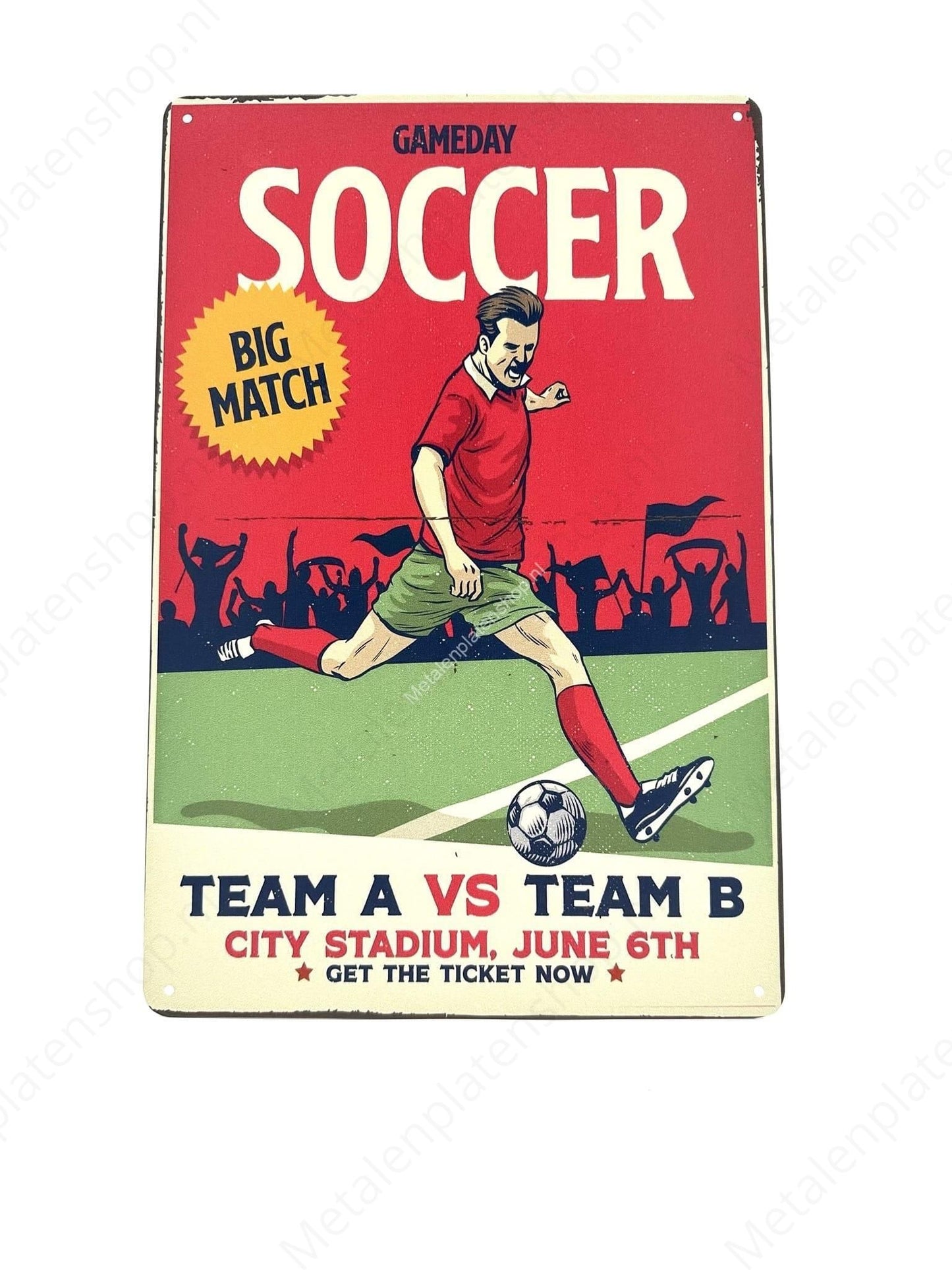 Soccer Big Match - Football - Metal Wall Sign