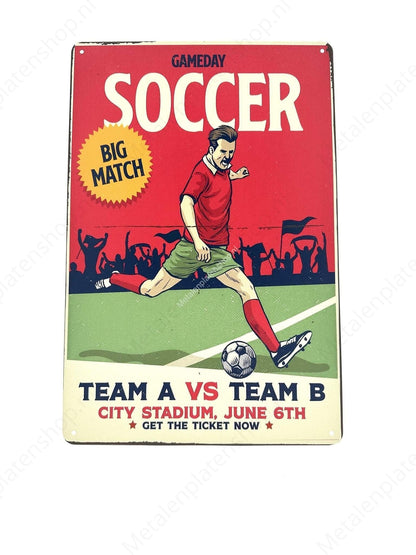 Soccer Big Match - Football - Metal Wall Sign