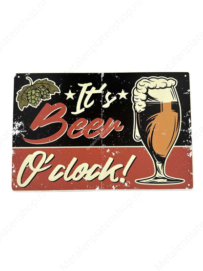 It's Beer O'Clock - Beer - Metal Wall Sign