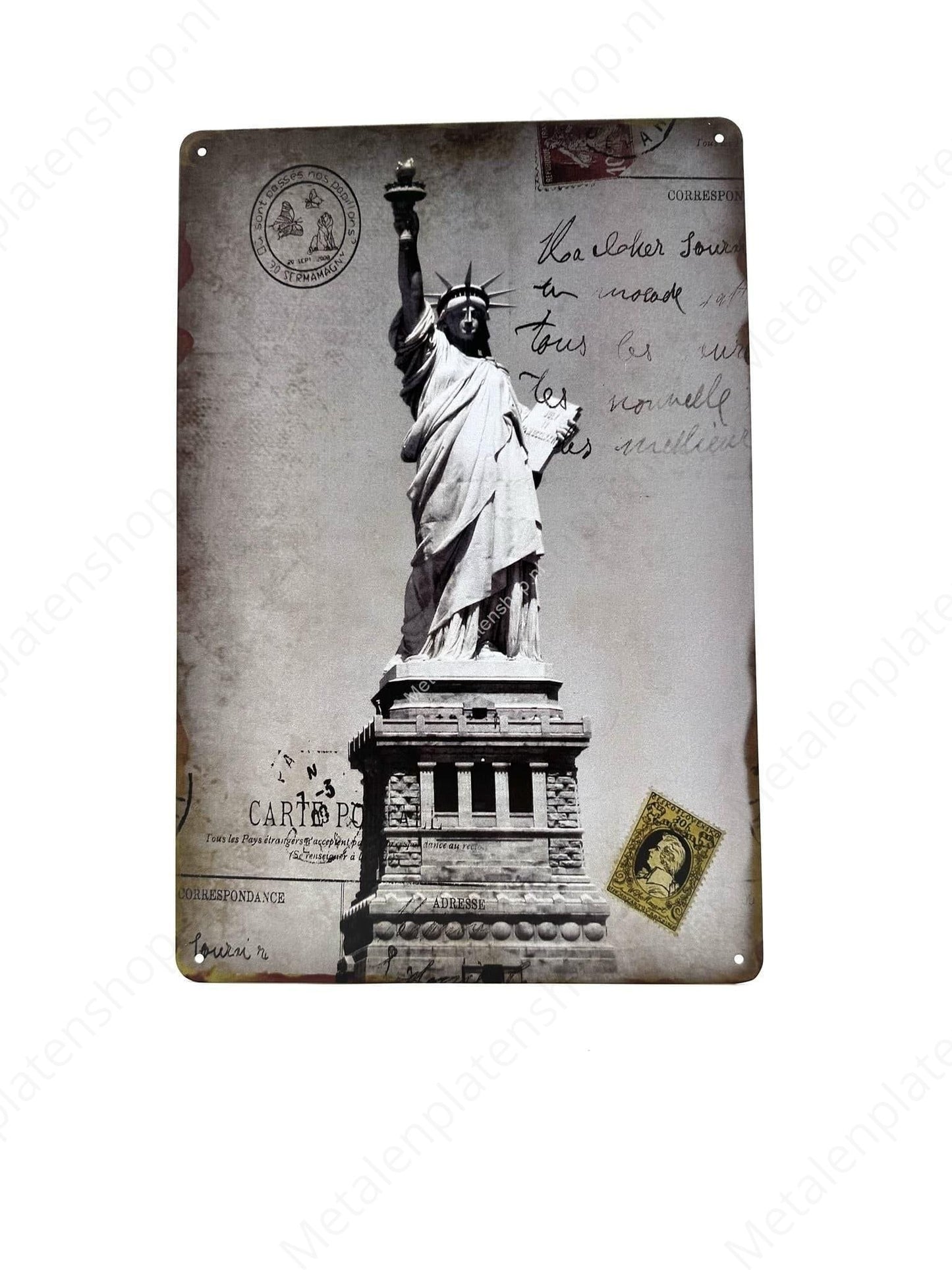 Statue of liberty - Amerika - Metalen Wandbord