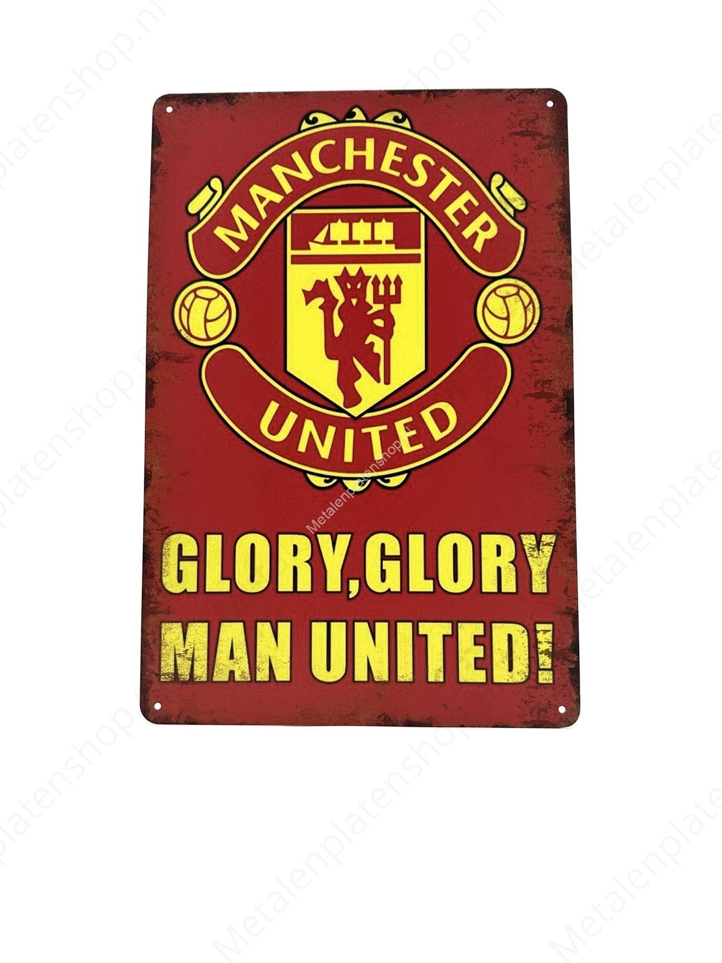 Manchester United - Voetbal - Metalen Wandbord
