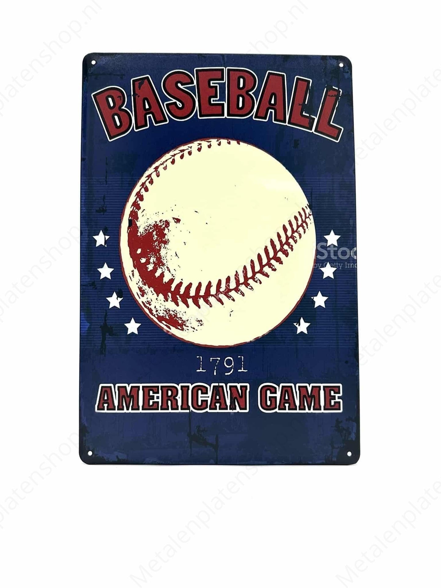 Baseball American Game - Metalen Wandbord