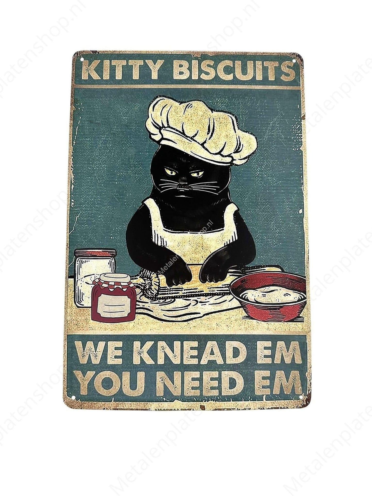 Kitty Biscuits - Cat - Metal Wall Sign