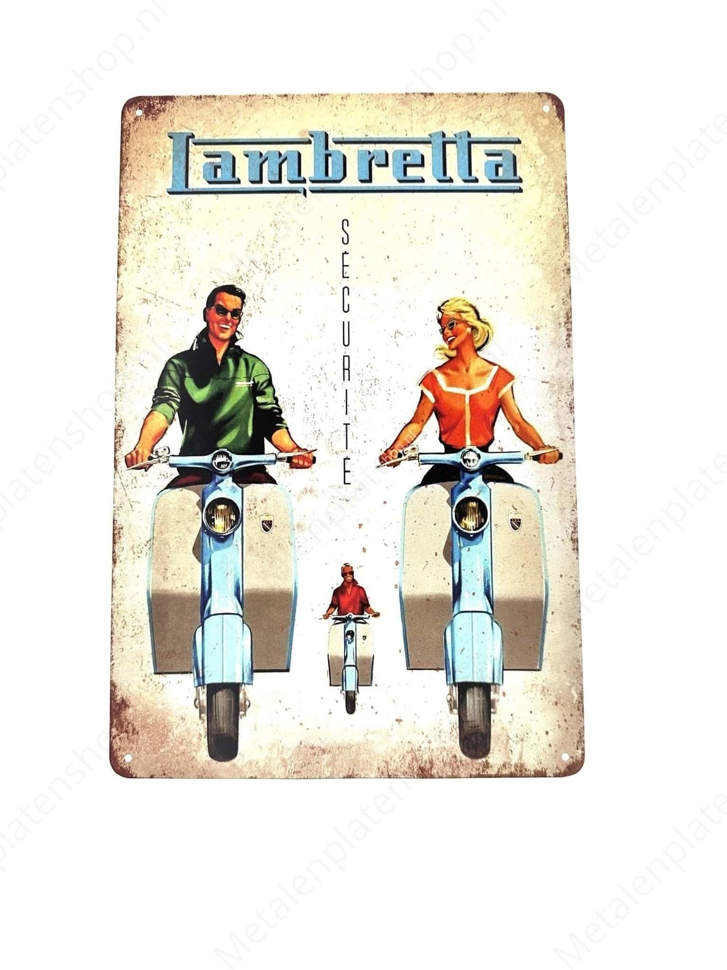 Lambretta - Scooter - Metalen Wandbord