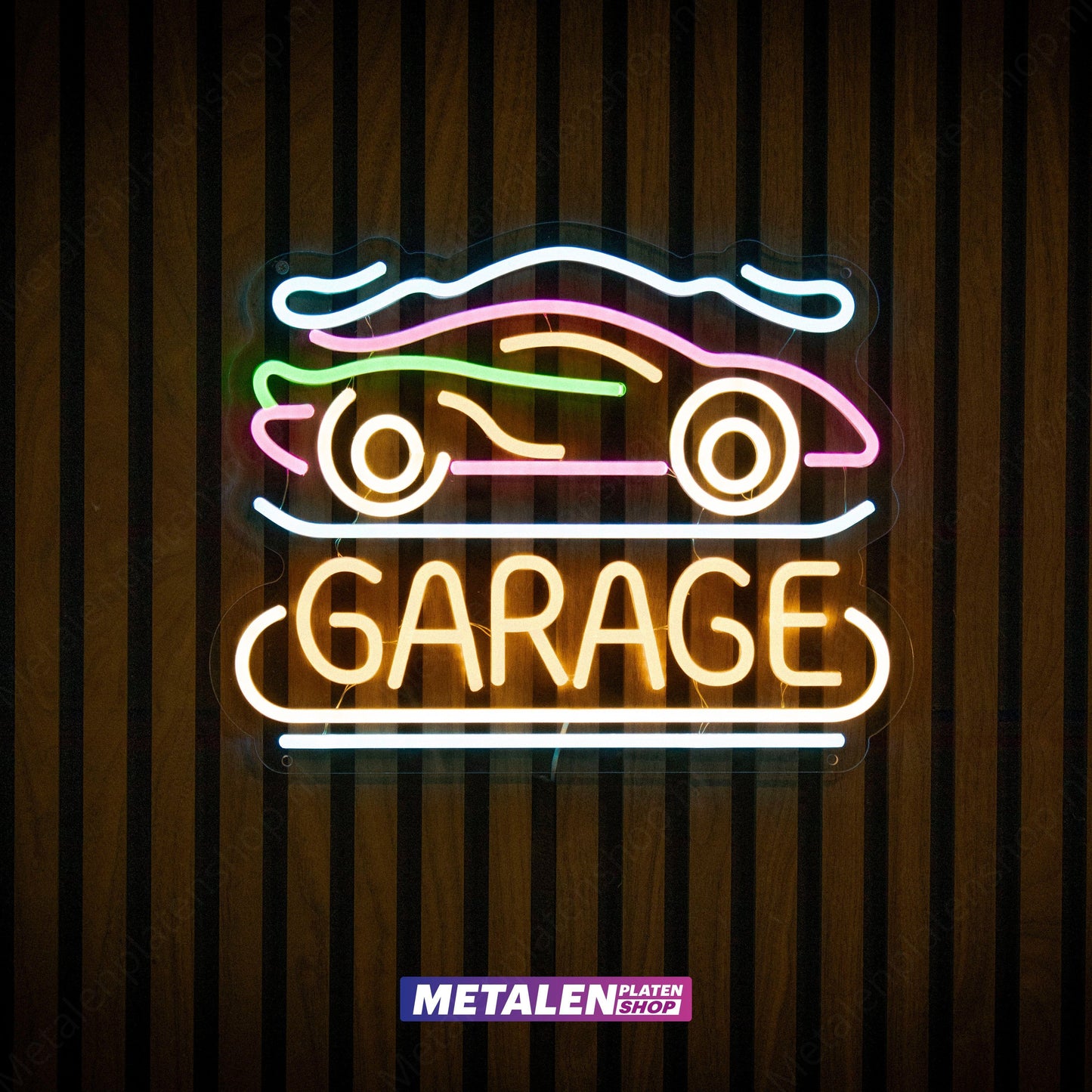 Garage with Car - Neon Sign - LED