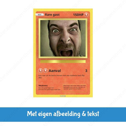 Pokemon Karte - Mit eigenem Text &amp; Foto - Metall Wandschild