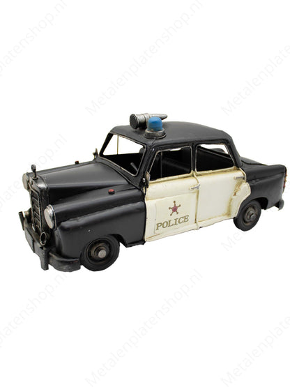 Politie Auto - Metalen Decoratie - 34x16cm