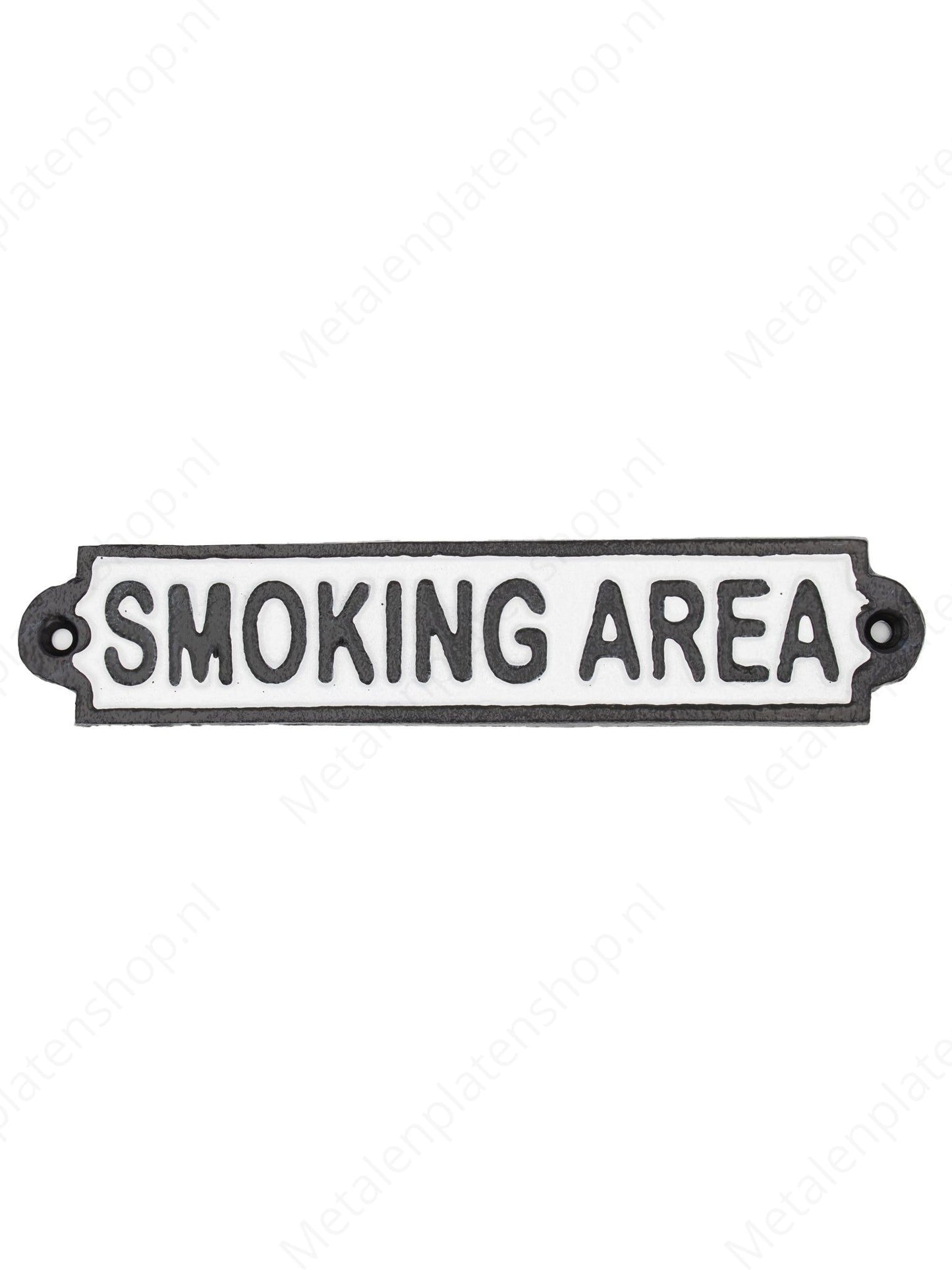 Smoking Area - Bordje van Gietijzer - 24x5cm