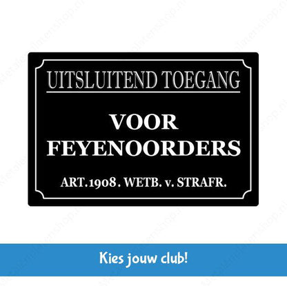 Zugang nur für - Eigener Text - Metall Wandschild
